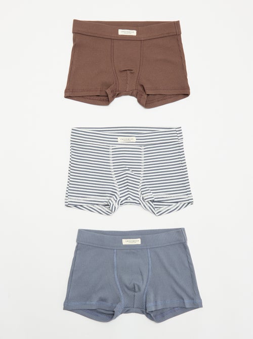 Set van 3 boxershorts van ribtricot - Kiabi