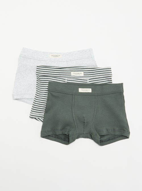 Set van 3 boxershorts van ribtricot - Kiabi