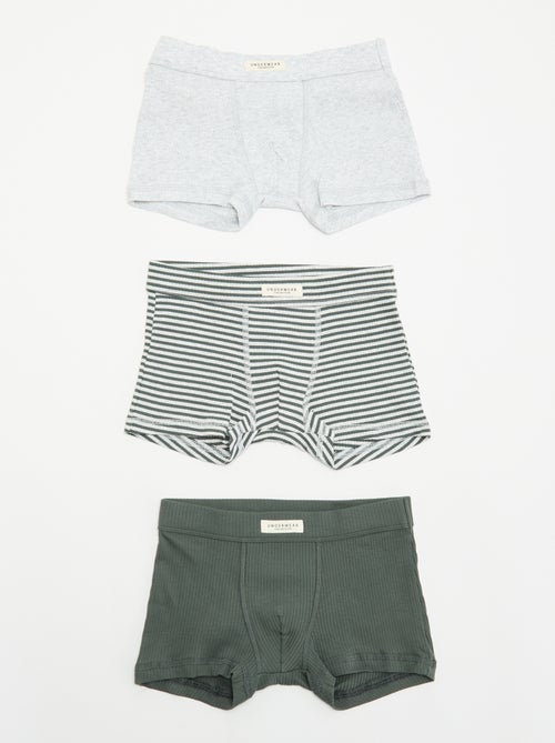 Set van 3 boxershorts van ribtricot - Kiabi
