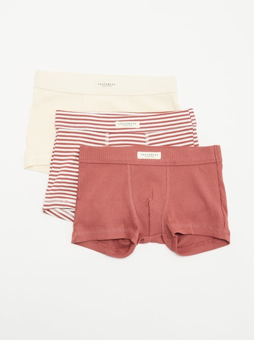 Set van 3 boxershorts van ribtricot - Kiabi