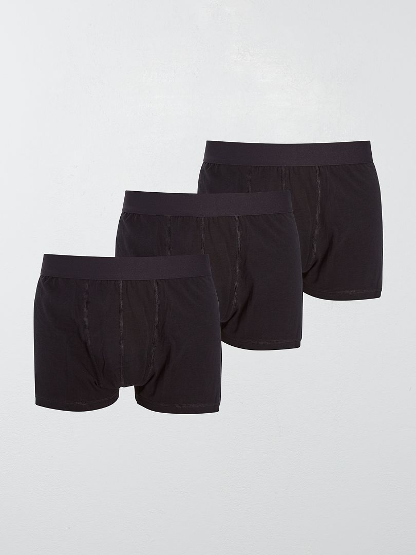 Set van 3 ecologisch ontworpen boxers voor een maatje meer zwart - Kiabi