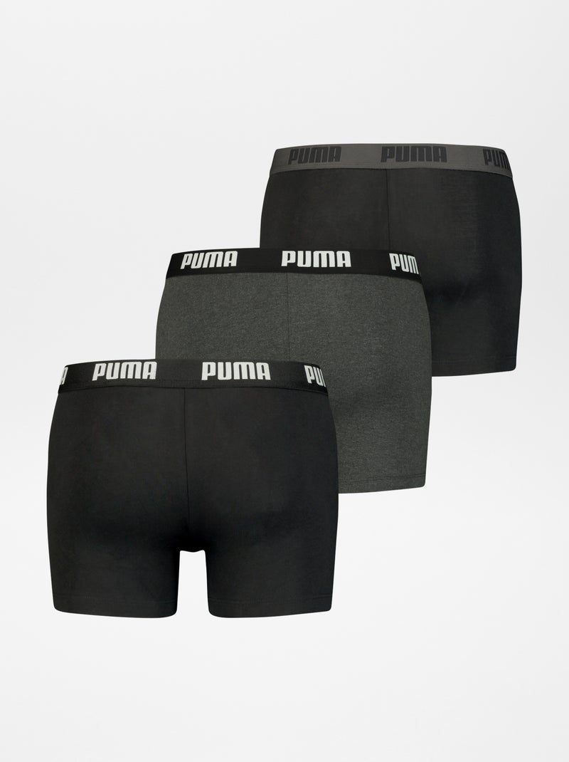Set van 3 effen boxershorts 'Puma' ZWART - Kiabi