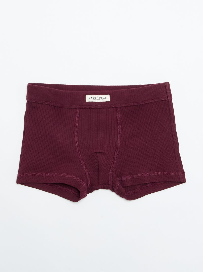 Set van 3 effen boxershorts Rood - Kiabi