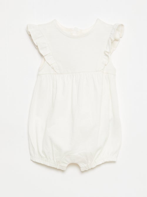 Set van 3 effen en geplooide rompertjes - Kiabi