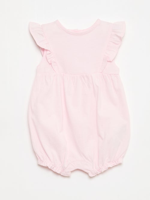 Set van 3 effen en geplooide rompertjes - Kiabi