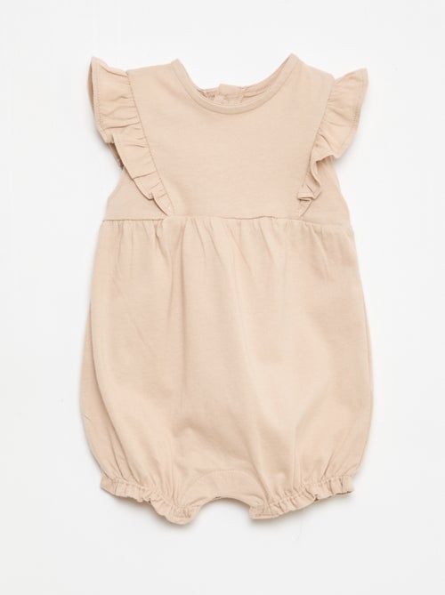 Set van 3 effen en geplooide rompertjes - Kiabi