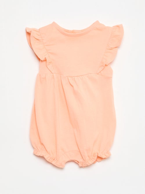 Set van 3 effen en geplooide rompertjes - Kiabi