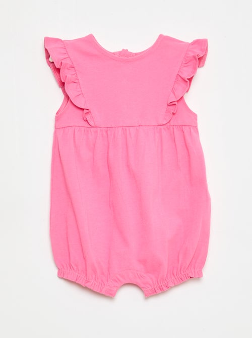 Set van 3 effen en geplooide rompertjes - Kiabi