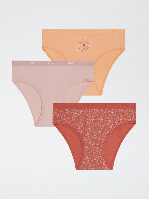 Set van 3 effen katoenen slips 'DIM' - Kiabi