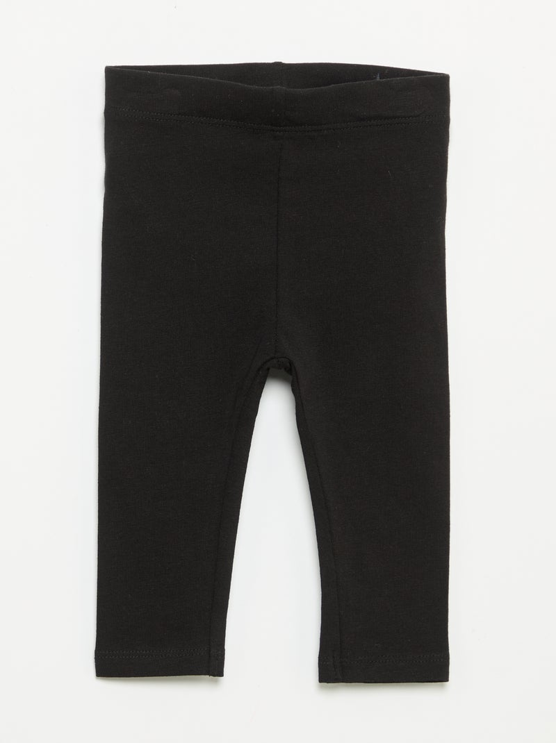 Set van 3 effen leggings van jerseytricot Zwart - Kiabi