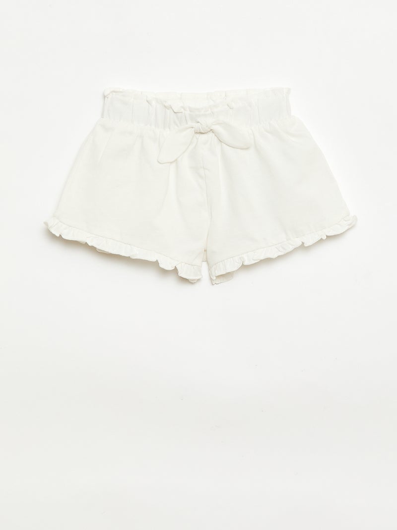 Set van 3 effen shorts met volants Biege - Kiabi