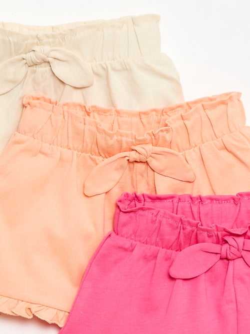Set van 3 effen shorts met volants - Kiabi