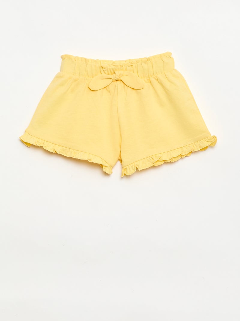 Set van 3 effen shorts met volants Paars - Kiabi