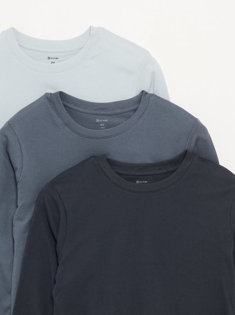 Set van 3 effen T-shirts Grijs - Kiabi