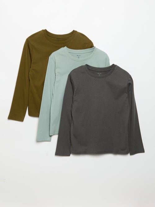 Set van 3 effen T-shirts - Kiabi Set van 3 effen T-shirts - Kiabi