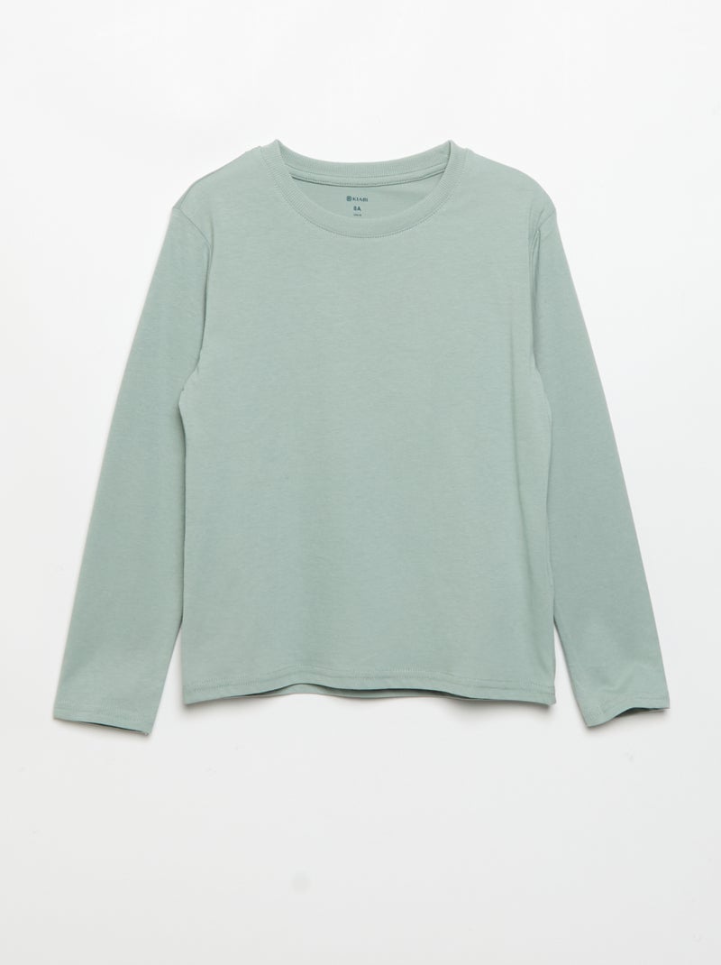 Set van 3 effen T-shirts Groen - Kiabi