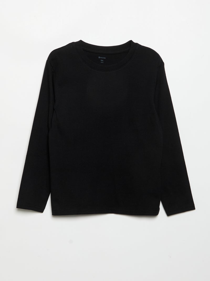 Set van 3 effen T-shirts Zwart - Kiabi