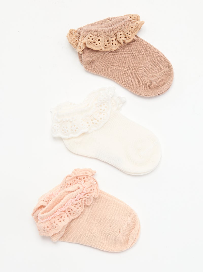 Set van 3 feestelijke sokken Rose - Kiabi