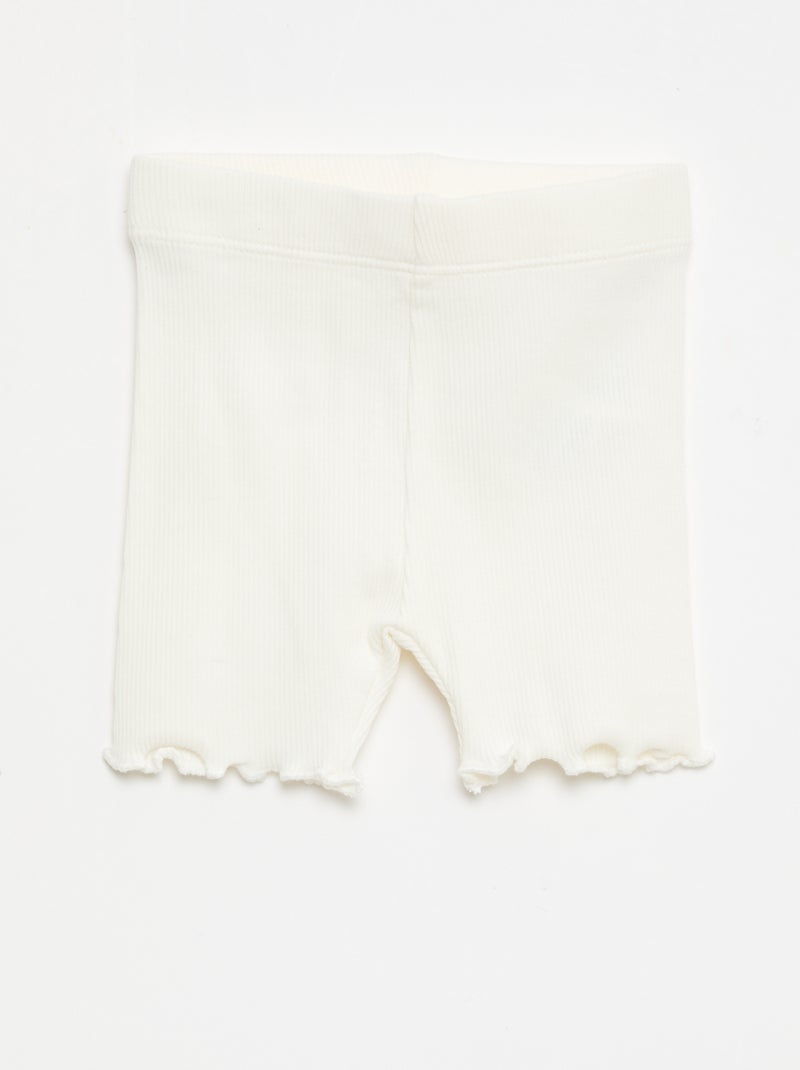 Set van 3 geribbelde fietsbroeken Biege - Kiabi