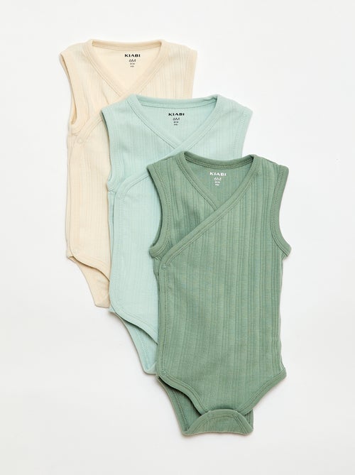 Set van 3 geribde rompertjes - Kiabi