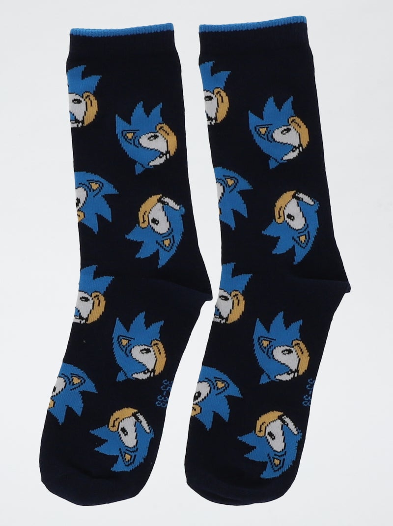 Set van 3 halfhoge sokken 'Sonic' Blauw - Kiabi