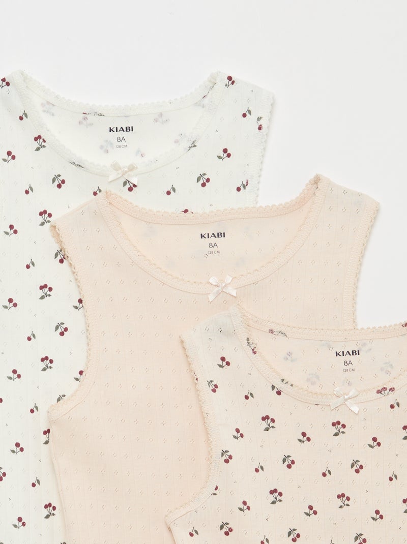 Set van 3 hemdjes van ajourtricot Rose - Kiabi