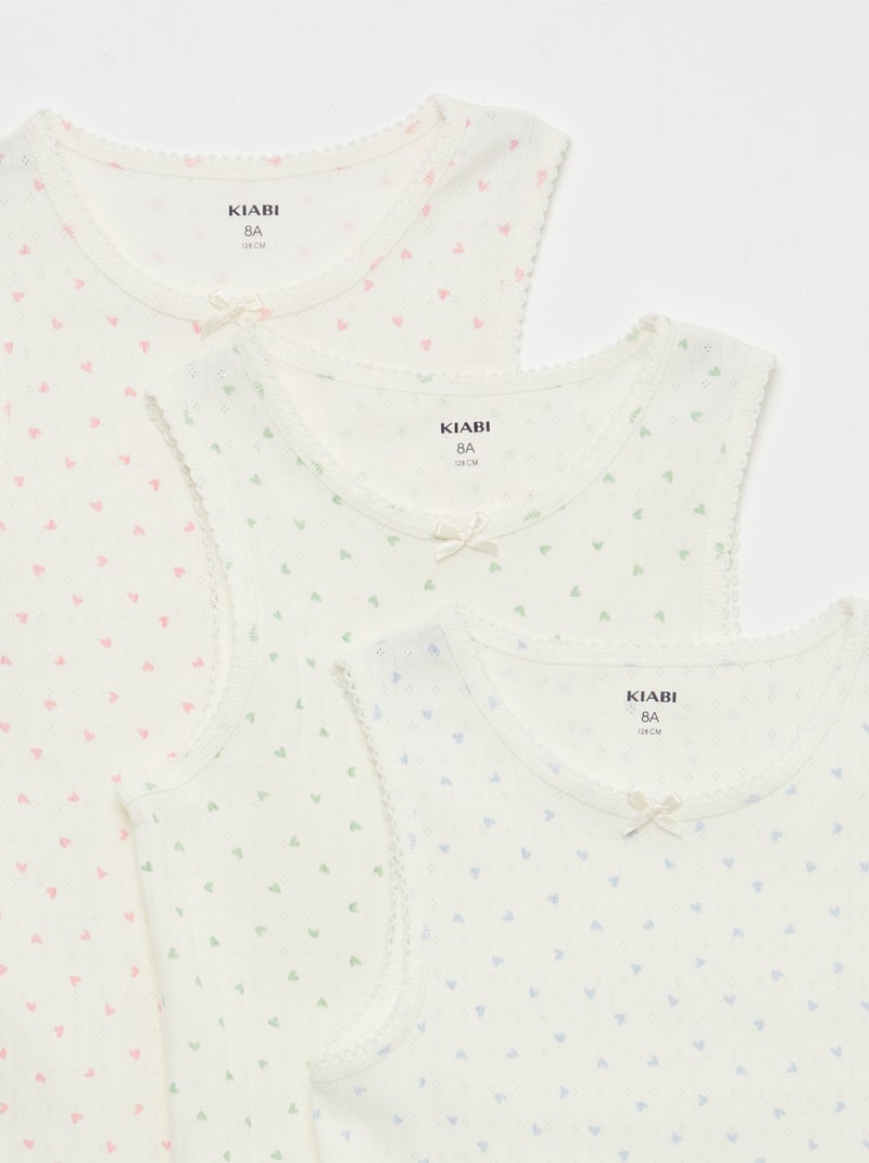Set van 3 hemdjes van ajourtricot Wit - Kiabi