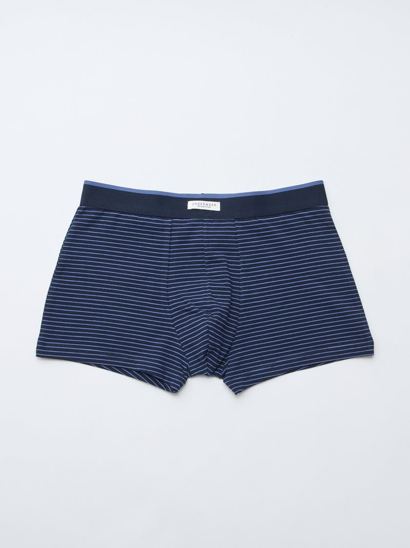 Set van 3 herenboxers van fantasietricot Blauw - Kiabi