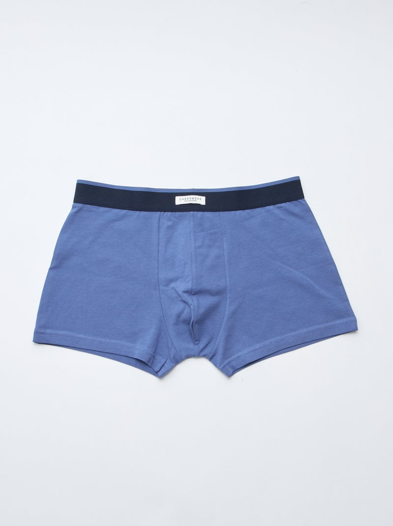 Set van 3 herenboxers van fantasietricot Blauw - Kiabi