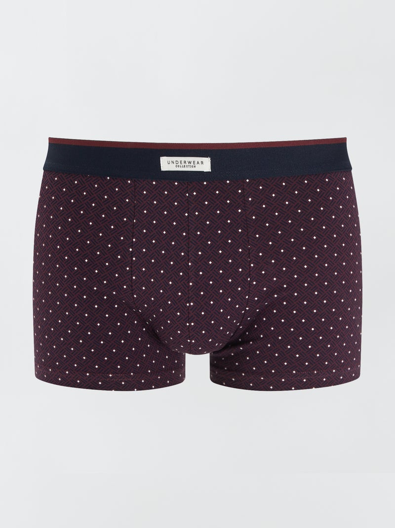 Set van 3 herenboxers van fantasietricot ROOD - Kiabi