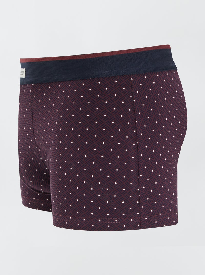 Set van 3 herenboxers van fantasietricot ROOD - Kiabi