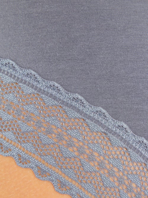 Set van 3 hipsters van katoen en kant - Kiabi