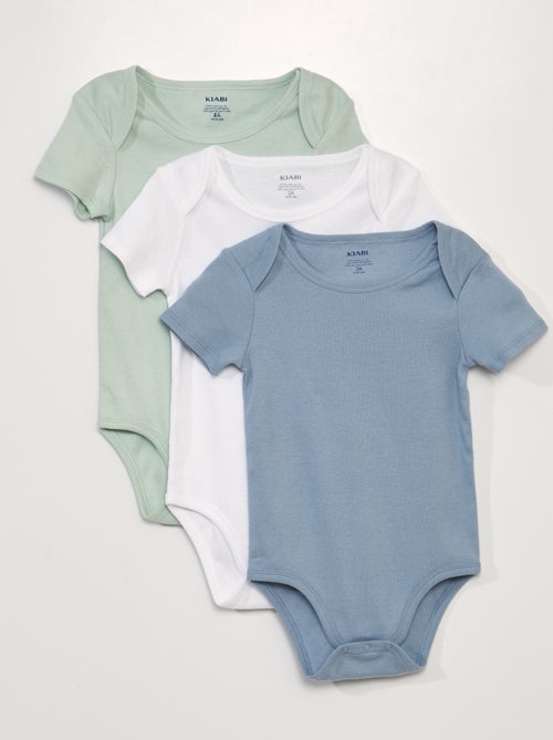 Set van 3 katoenen bodies - gemakkelijk aan te trekken collectie - Kiabi