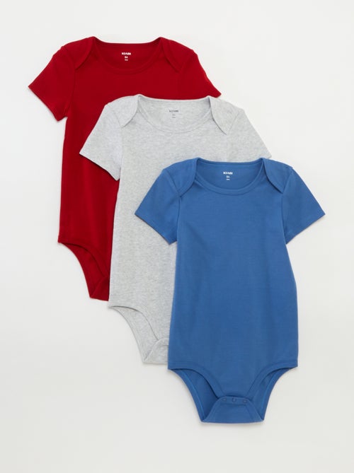Set van 3 katoenen bodies - gemakkelijk aan te trekken collectie - Kiabi