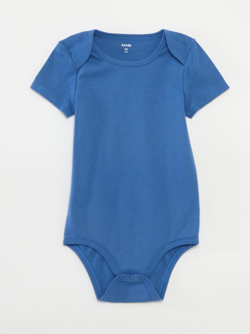 Set van 3 katoenen bodies - gemakkelijk aan te trekken collectie BLAUW - Kiabi