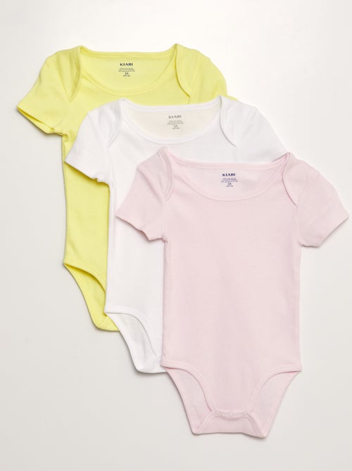 Set van 3 katoenen bodies - gemakkelijk aan te trekken collectie - Kiabi