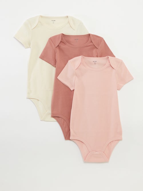 Set van 3 katoenen bodies - gemakkelijk aan te trekken collectie - Kiabi