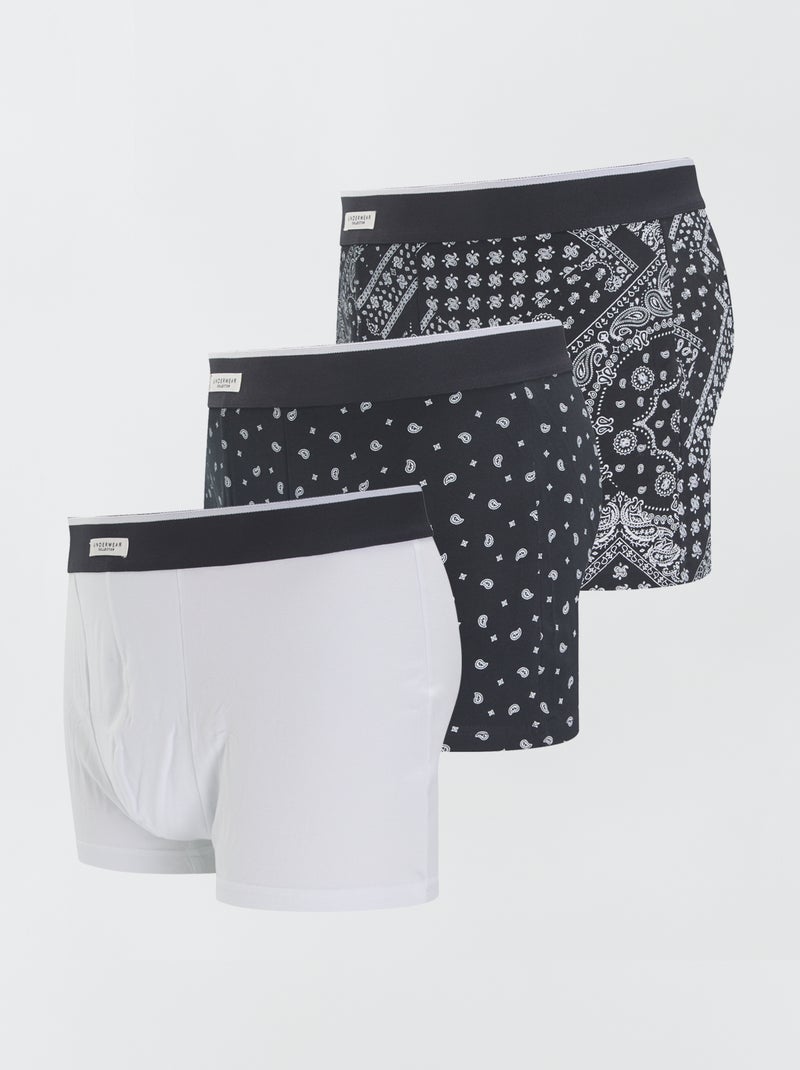 Set van 3 katoenen boxershorts ZWART - Kiabi