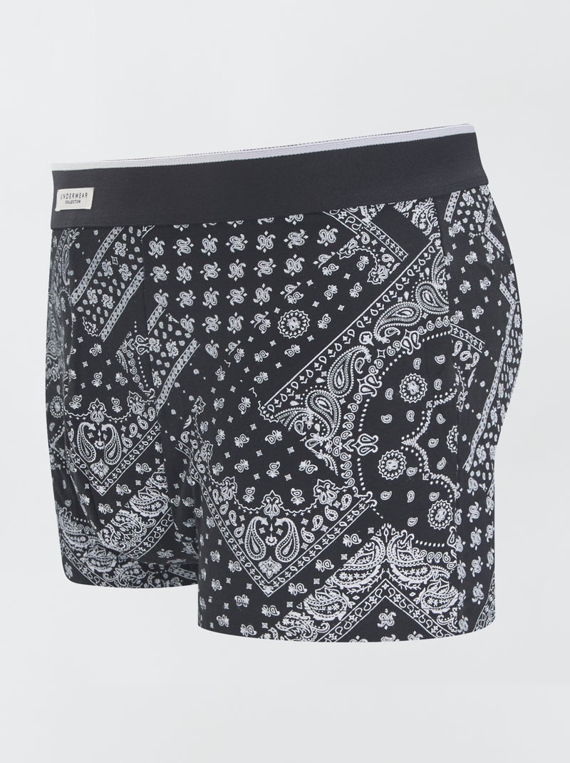Set van 3 katoenen boxershorts ZWART - Kiabi