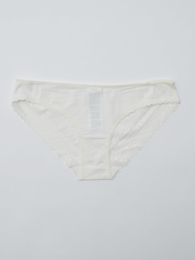 Set van 3 katoenen kanten slips ROSE - Kiabi