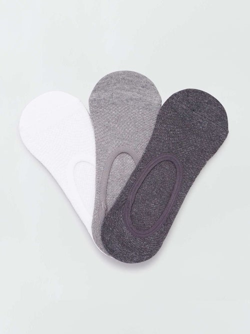 Set van 3 katoenen kousenvoetjes voor dames - Kiabi