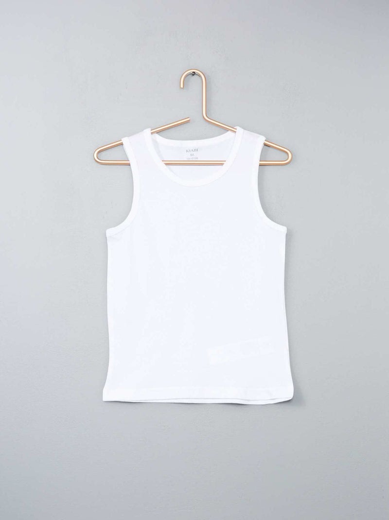 Set van 3 katoenen mouwloze tops wit - Kiabi