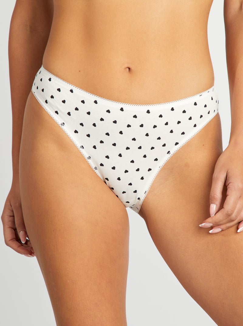 Set van 3 katoenen onderbroekjes WIT - Kiabi