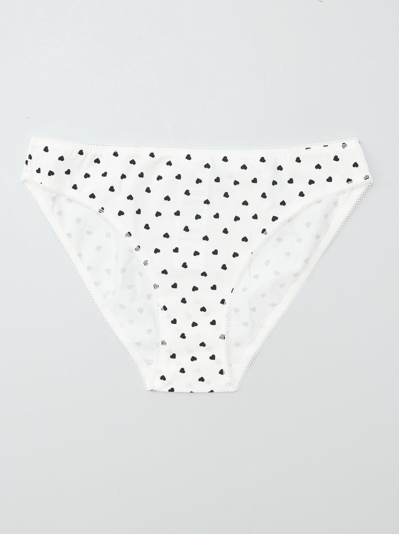 Set van 3 katoenen onderbroekjes WIT - Kiabi