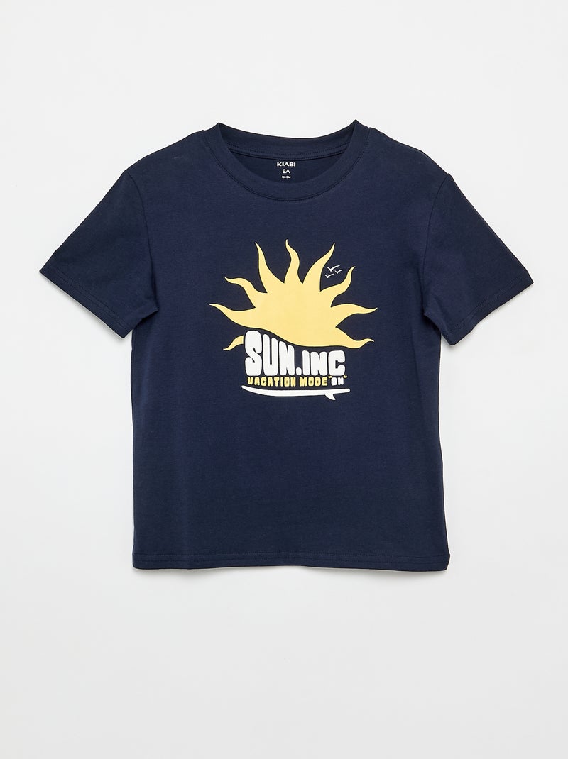 Set van 3 katoenen T-shirts Blauw - Kiabi