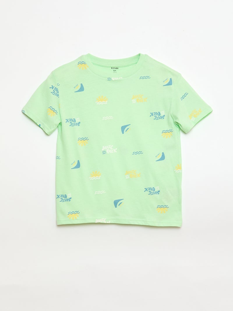 Set van 3 katoenen T-shirts Blauw - Kiabi