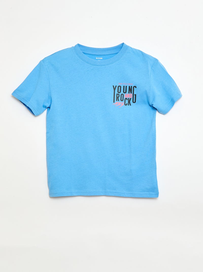 Set van 3 katoenen T-shirts Blauw - Kiabi