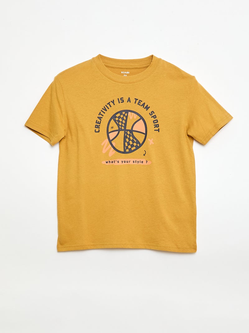Set van 3 katoenen T-shirts Geel - Kiabi