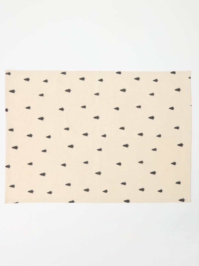 Set van 3 kersttheedoeken met print van katoen 50x70 cm Zwart - Kiabi