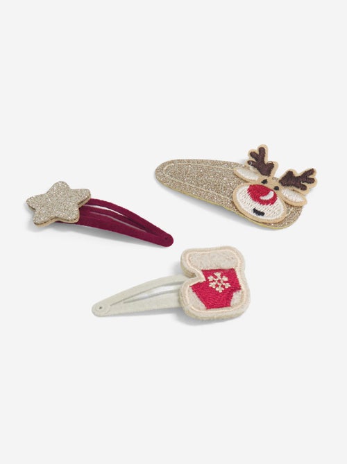 Set van 3 klikklakspeldjes 'Kerst' - Kiabi